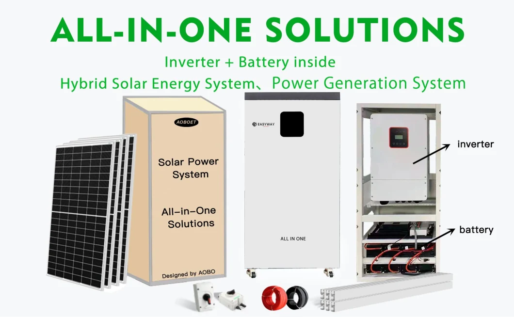 5kw 10kw Energy Storage Station Complete Hybrid PV Power Solar System with 10kwh 20kwh Battery Backup All-in-One 5000W 8000W Home Solar Panel System Kits